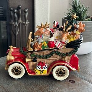 Fitz and Floyd Santa's Classic Car Musical Figurine EUC